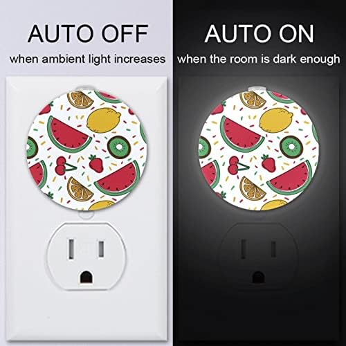 2 paket Plug-in Nightlight LED noćno svjetlo voćna lubenica sa senzorom sumraka do zore za dečiju sobu, rasadnik, kuhinju, hodnik