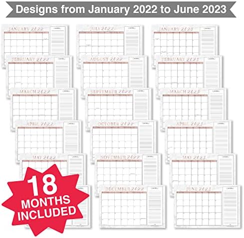 Veliki stolni kalendar 2022-2023 - Mramorski stolni kalendar 2022, akademski zidni kalendar 2022-2023 Veliki desktop kalendar 2022 Desk kalendar 11x17, 18 mjeseci Veliki zidni kalendar 2022-2023