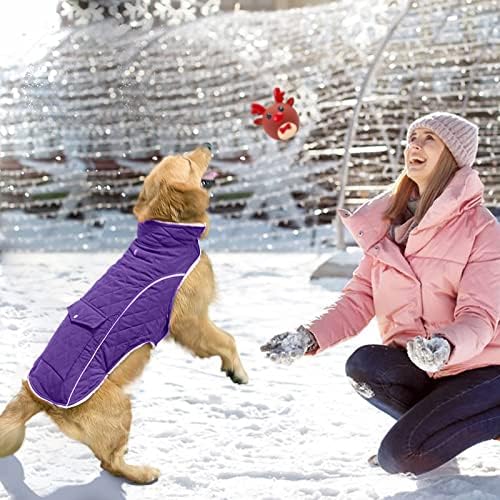 Zimski kaput od malog psa, hladni vremeći za hladno vrijeme vjetra sa pravim džepom, zimski pas Extra topli kaput pas fleece jaknu od reflektirajuće pse za male srednje velike pse i štene