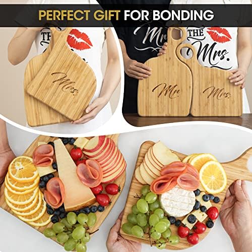 DELUXY Mr & amp; Mrs Cutting Board & Cheese Board - vjenčani pokloni za parove Unique 2023, Mr and Mrs Gifts,