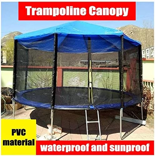 Trampolin canpy, 6ft / 8ft / 10ft / 16ft / 16ft / 16ft / 16ft / 16ft / 16ft pokrivač za sjenilo s potpornim okvirom, fitnes dvorišni trampolinski šator suncobran i sunčani snijeg, plavi, 8ft