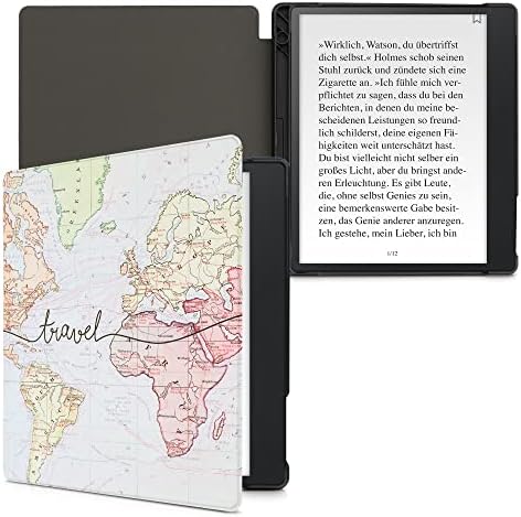 kwmobile futrola kompatibilna sa Kobo Elipsa - case Pu e-reader Cover-Travel Black / Multicolor