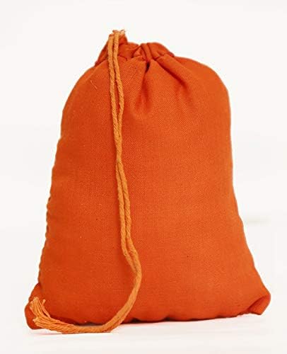 Narandžaste pamučne torbe, torbe za višekratnu upotrebu i biorazgradive proizvode muslinske vezice dostupne