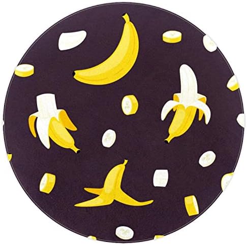 LLNSUPPLY 5 Ft okrugli sa niskim hrpom prostirke za igru, Banana Fruit Baby Crawling podne prostirke za igru deka za dojenčad za djecu tepih Playmat activity Rug