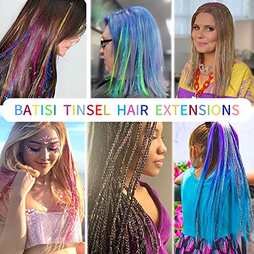 Klip u šljokicama za kosu-komplet vilinskih šljokica za kosu 9 kom 20 inča svjetlucave šarene kopče na šljokicama ekstenzije za kosu za djevojčice Hair Accessories Party