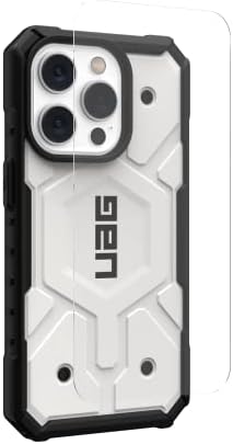 URBAN ARMOR GEAR UAG iPhone 14 Pro Case 6.1 Pathfinder White-kompatibilan sa MagSafe zaštitni poklopac & amp; 6.1 Premium kaljeno staklo štit zaštitnik ekrana paket set
