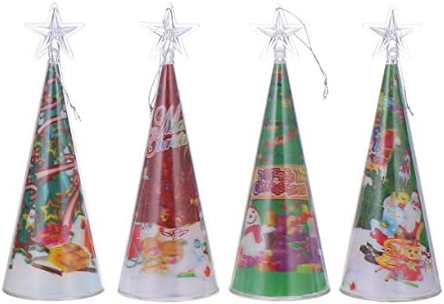 Bestsporble 4pcs Božićni blistavi ukrasni mini drveće osvjetljava božićne ukrase Xmas Drvees