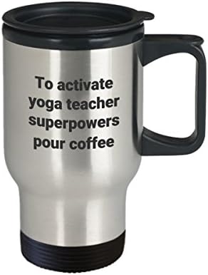 Putna krigla joga - smiješni sarkastični termoizolirani instruktor od nehrđajućeg čelika koji nastavi superpurni poklon za kafu