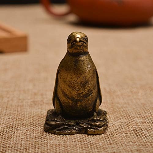 Sinoarts Antique Copper Slatka pingvina figurina za Crafttere Ornamentari Tea Dodatna oprema Vintage Brass Animal Decrethops Dekoracija Pokloni Novost poklon