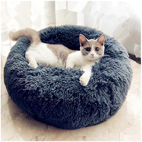 WANGLUKANG okrugla kuća za mačke pastelna duga plišana korpa za pse korpa za kućne ljubimce jastuk mačka mačka mačka životinja Sofa za spavanje