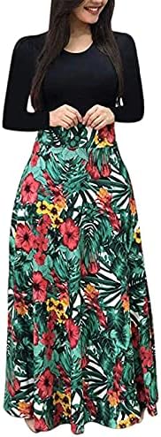 NOKMOPO haljine za žene 2022 Party Moda ženska štampa visoki ovratnik Dugi rukav velika hem suknja