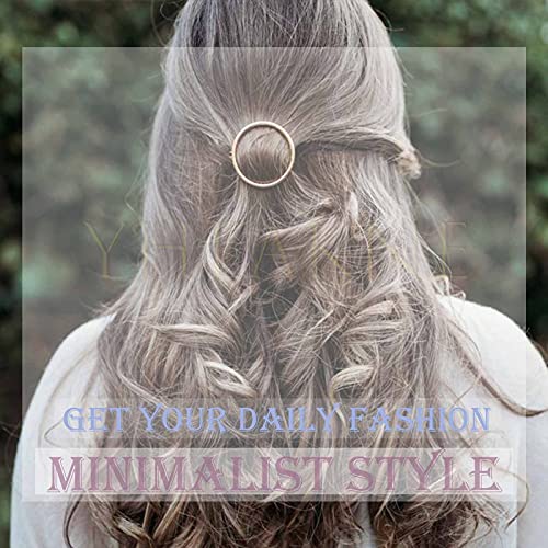 Yheakne Circle Clip barere šuplji okrugli zlatni frizura minimalistički bobby pin geometrija metalna oprema za kosu za žene i gilrs