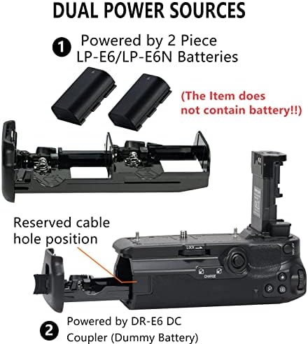 Bitubol vertikalna zamena multifunkcijske baterije za BG-R10 kompatibilan sa Canon EOS R5 R5C R6 R6 Mark II kamerom, 2,4 g BILJEZNIČKI DISTENT CONTROL UKLJUČENO, koristite LP-E6NH bateriju
