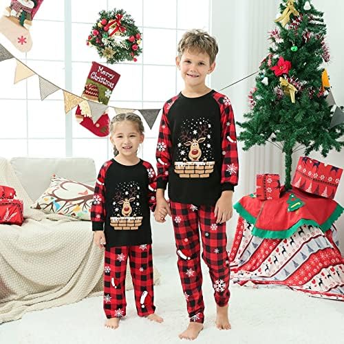 Porodica Pajamas Roditelj Child Man Ota Outfit Merry Božićno pismo Ispiši odmor Porodica Padžamas 4x