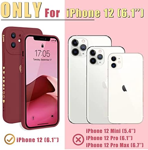 Teageo kompatibilan sa iPhone 12 Case 6.1 inch za žene djevojke, slatko luksuzno ljubavno srce