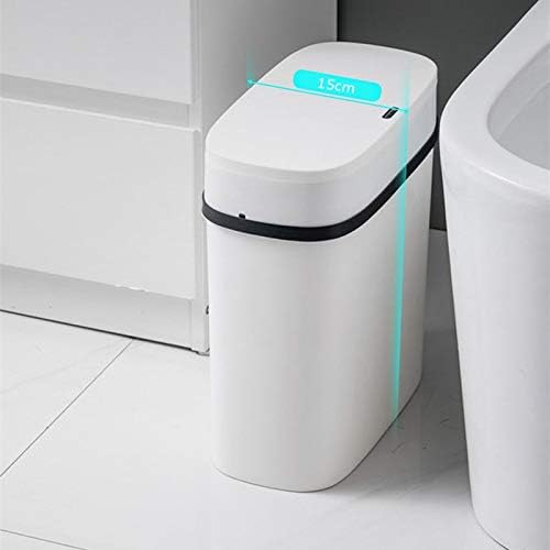 UxZDX Cujux Inteligentni senzorski smeće može toalet Automatski poklopac uski šav smeće bin toaletni papir Košarica Električni dnevni boravak Creative