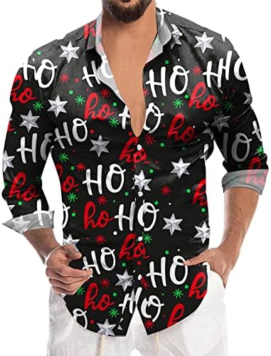 Muška božićna novost majica ružnog Santa Claus Dugme down topls dugih rukava smiješne slatke Xmas Holiday kostime haljine