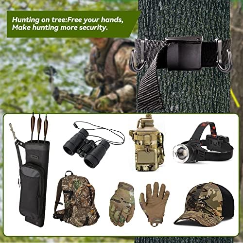 4,9 stopa Treestend remenske vješalice, 6 nosač dodatne opreme za lov za lov na pramčani stablo dvogled dvogled lovački dodaci, vješalice otporne na habanje za lovačke opremu na drveću