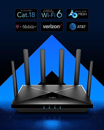 Cudy 2023 Novi 4G LTE Cat 18 WiFi 6 ruter, do 1.2 Gbps 4G LTE Modem, Qualcomm čipset, 4 x 4 MIMO, AX1800, OpenVPN, Wireguard, Zerotier, Cloudflare, IPv6, odvojive antene, Dual SIM, LT18