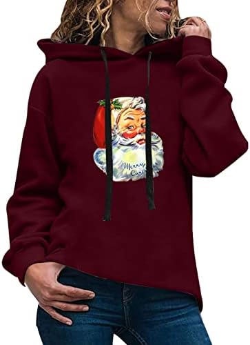 Fedulkstore Womens Božićne prevelike dukseve zapadno etničko stil slatka smiješna labava kralježnica pulover