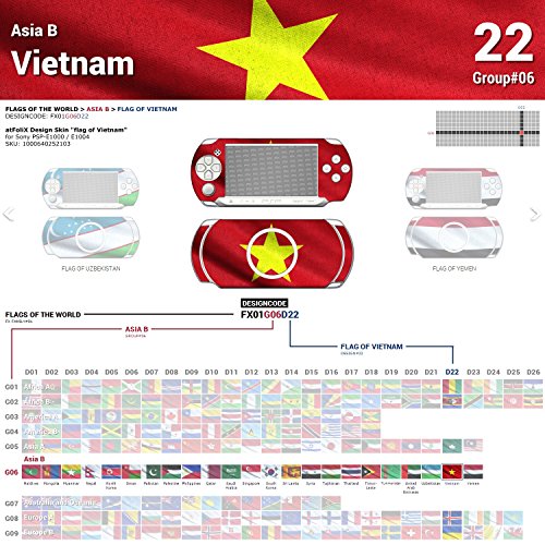 Sony PSP-E1000 / E1004 Dizajn kože Zastava Vijetnama naljepnica za naljepnicu za PSP-E1000 / E1004
