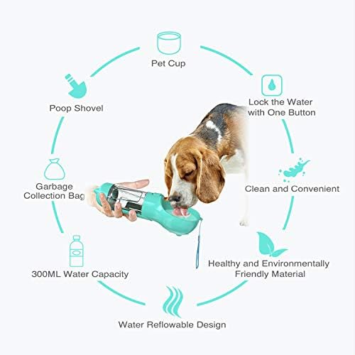 Okwjbeng 3 u 1 posuda za pseću vodu, boca za vodu za putovanja pasa, boce za pseću vodu za šetnju,