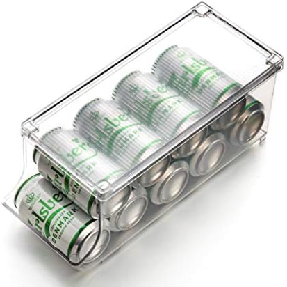 JINAMART Set od 1 organizatora limenki sode za slaganje za frižider sa poklopcima, držači za limenke za ostavu - drži po 9 limenki, Organizator limenki bez BPA za ostavu, frižider, zamrzivač, radne ploče i ormare