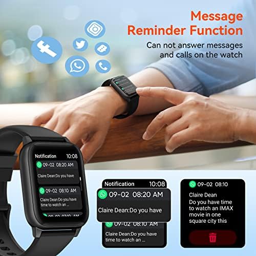 Parsonver Smart Watch, 5atm vodootporni fitness za plivanje sa 16 sportskih načina, otkucaja srca, krvi kisikom, monitorom za spavanje, 1,69 SmartWatch za Android i iPhone kompatibilan, LW45