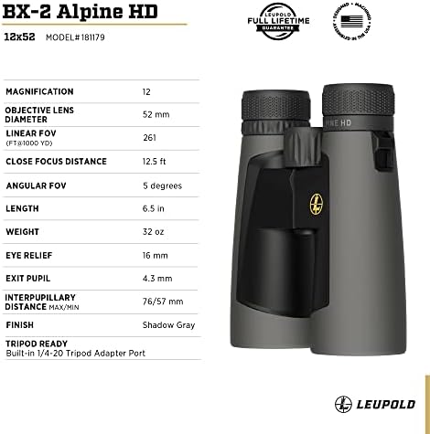Leupold BX-2 Alpine HD dvogled, 12x52mm