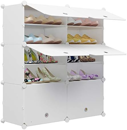 Kousi 2 x 6-tier stalak za cipele, kula za cipele za skladištenje, uštedu prostora Ušteda DIY plastične