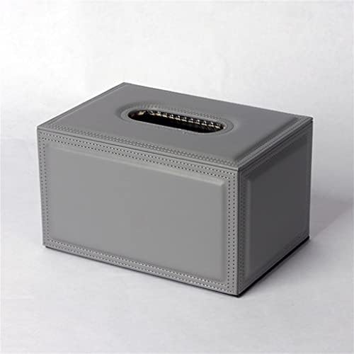 N / A Crna pravokutna srednjoškolska kutija kožna kutija za tkivo Kućni dekor Nema prstena