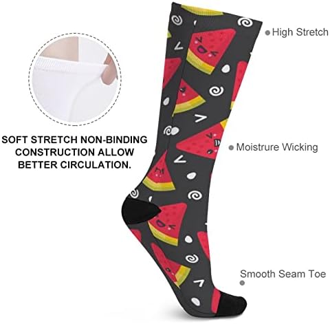Slatka nasmijana lubenica tiskana boja podudarajuća čarapa Atletska koljena visoke čarape za žene