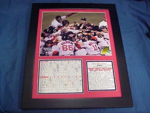 2004 Boston Red Sox World Series Chapsion Cupse Over 11x14 uokvirena i matted 8x10 fotografija
