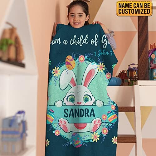 Urvig personalizirano beba pokrivač s imenom Ja sam dijete Božje - prilagođene bebe za dječake, devojke, arktički flis pokrivač - 50x60