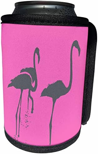 3droze minimalistička tri flamingos siva silueta na ružičastoj boji - Can Cool boce