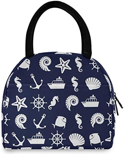 Izolovana torba za ručak za žene - Marine Starfish Anchor hipokampus velika nepropusna torba za ručak sa naramenicama za rad