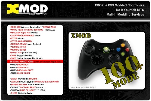 Xmod 100 PLUS modovi - Rapid Fire Mod XBOX 360 Modded Controller - Call Of Duty GHOST COD BLACK OPS, podesivi, brzi obim, AKIMBO, rafal, skok-pad SHOT, podrhtavanje-crvene LED diode