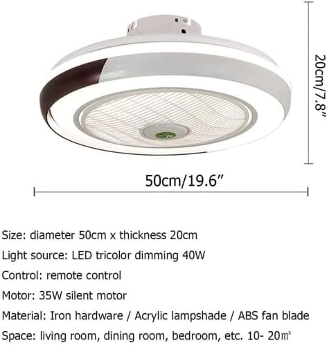 MGJXTWG niski profil stropni svjetlo LED SPEPLESS Zatamnjeno ventilator sa daljinskim upravljačem, moderna