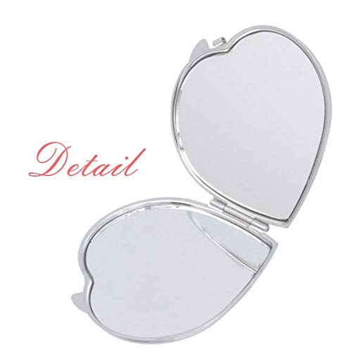 Namršteno bijelo slatko chat sretan uzorak srčanog zrcala Putno povećanje Prijenosne ručne džepne šminke