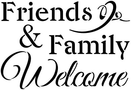 Friends & Family Dobrodošli šablon Studior12 | Elegantna riječ World Word Art - Opremnik za višekratnu