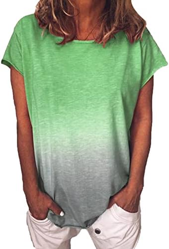 LytryCamev Womens Ljetni vrhovi Kratki rukav Trenutna slatka Izlaska Vrh jedinstvene udobne pul veličine Ležerne prilike labavih majica Bluze