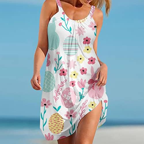 Ženske haljine s Halterom ljetna plaža cvjetni Print slatka majica haljina bez rukava Tank Wrap sarafan