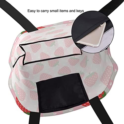 PrelerDIY Strawberry torbe za višekratnu upotrebu-torba za žene Ležerna torba preko ramena sklopiva velika torba za kupovinu