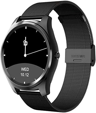 Informativna tehnologija pasulja Fusion Smart Watch kompatibilan je s Android telefonima, crni s nehrđajućim remenom