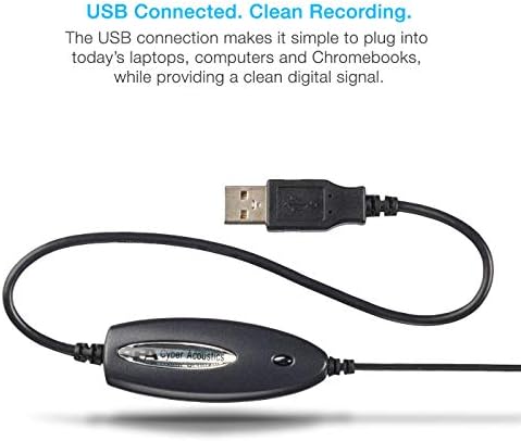 Cyber Acoustics USB Plug & amp; Play desktop jednosmjerno poništavanje buke računarski mikrofon/mikrofon, za PC i Mac laptopove, kompatibilan sa Windows/Mac, idealno za snimanje glasa, Skype
