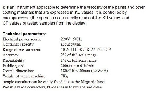 Gowe Intelligent Stormer Viscometer standardi ispitivanja: ASTM D562, raspon mjerenja: 40.2KU-141.0KU;