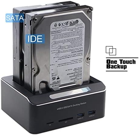 ZHUHW Dual Bay USB 3.0 do SATA IDE priključna stanica za eksterni čvrsti disk sa 2-Portnim čitačem kartica 2.5 / 3.5 Inch SATA/IDE HDD