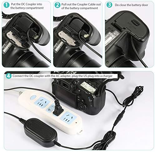 Powever ACK-E6 Kamera Zamjena ispravljača za bateriju LP-E6 / LP-E6N za Canon EOS 90D, 80d, 70d, 7d Mark II,
