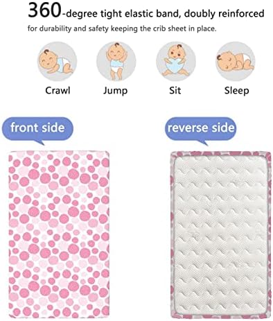 Geometrijski tematski sastavljeni krevetić, standardni madrac sa krevetom ugrađeni list meki i prozračni krevet za bebe za dječake, 28 x52, ružičasta ruža