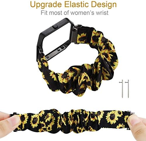 Fit for Fitbit Blaze Bands with Frame, Feminine Elastic Stretch Fabric Scrunchy Replacement Watch Band Straights